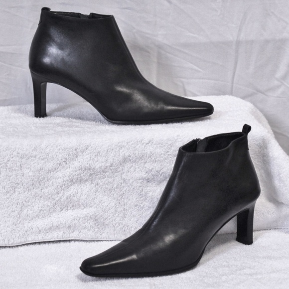 ENRICO GERBI Shoes - Sleek Italian Black Leather Ankle Boots 6.5
